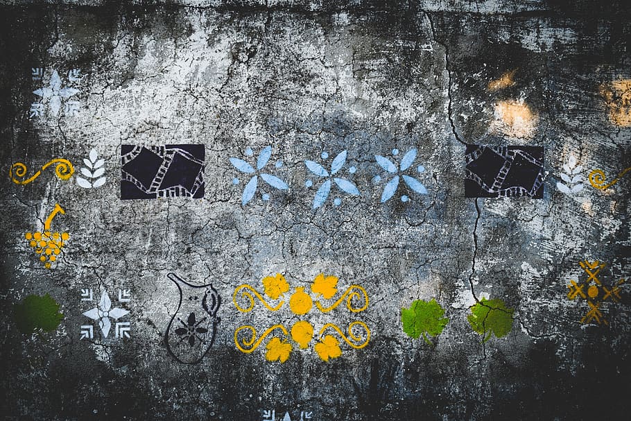 wall, stone, pattern, texture, painting, graffiti, architecture HD wallpaper