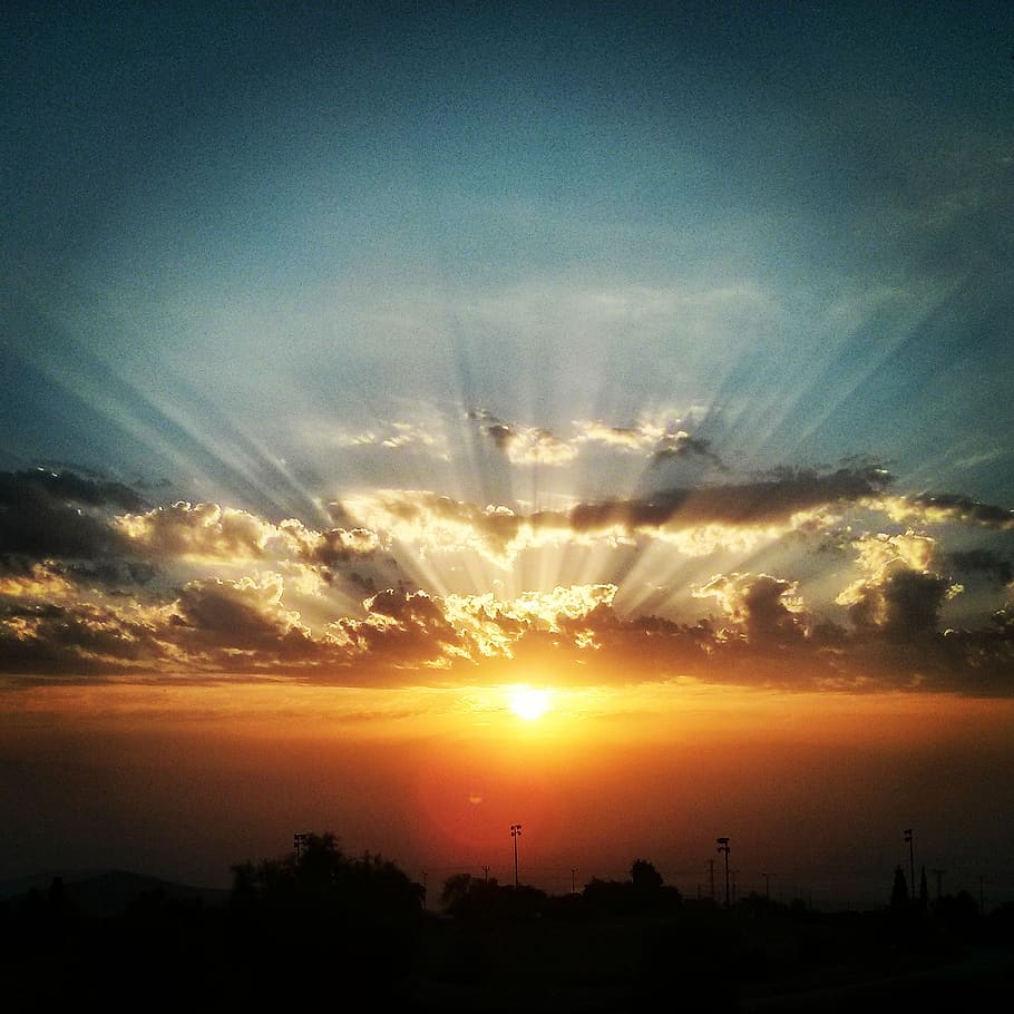 ma'ale efraim, sky, sunset, silhouette, cloud - sky, orange color HD wallpaper