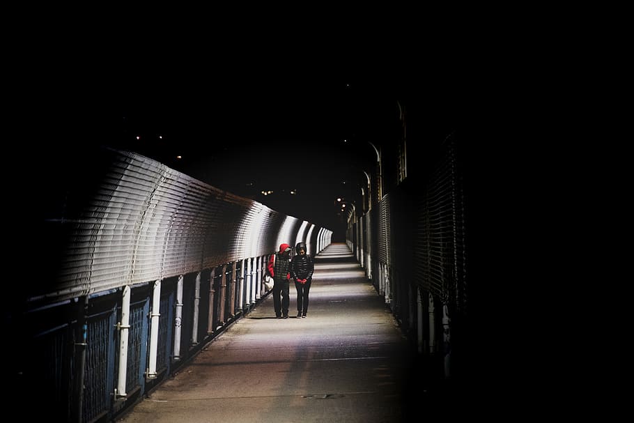 two men walking on hallway, tunnel, new york, united states, manhattan HD wallpaper