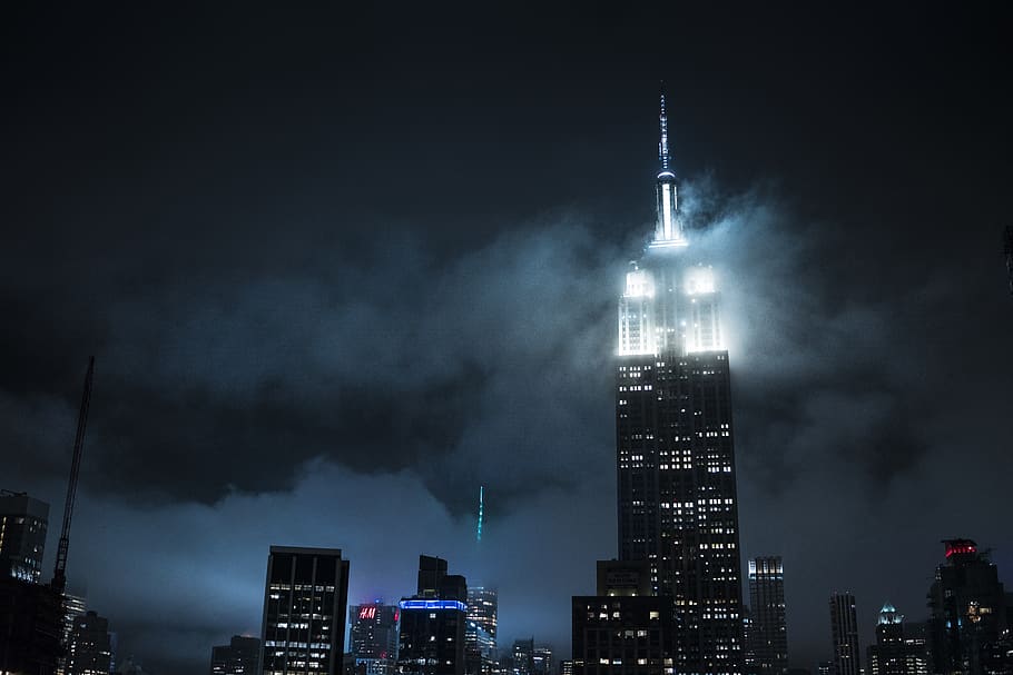 building under darkness, nature, outdoors, urban, city, metropolis HD wallpaper