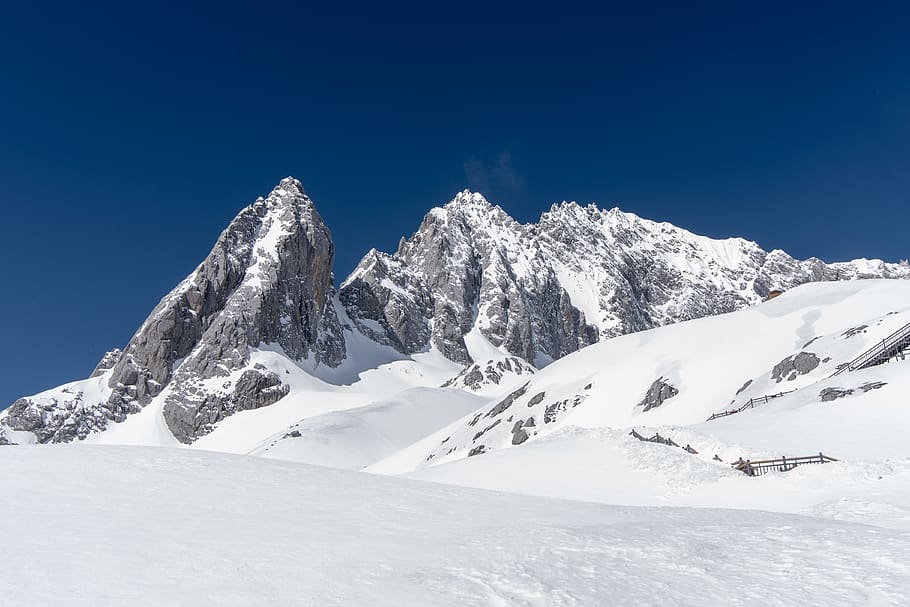 mountain, outdoors, nature, mountain range, peak, ice, snow HD wallpaper