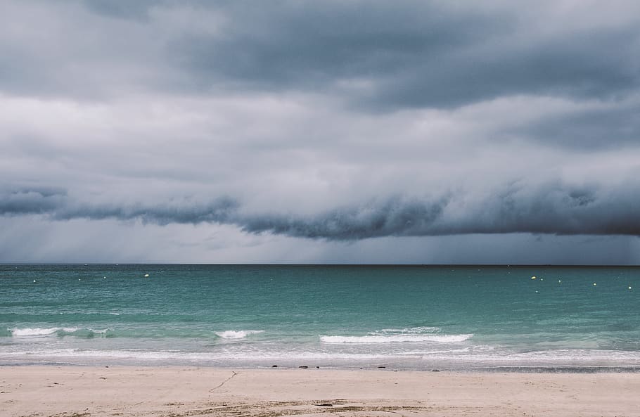 sea, sky, water, cloud - sky, beach, beauty in nature, scenics - nature HD wallpaper