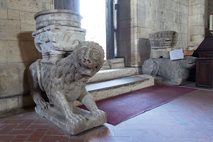 figure, lion, sculpture, object, stone, carved, art and craft HD wallpaper