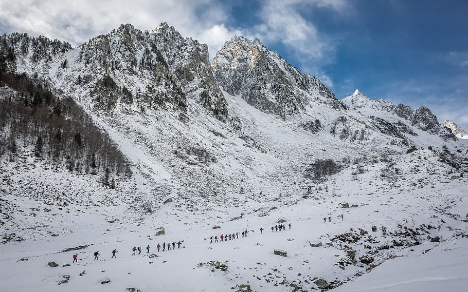 bouleste, pyrénées, mountain, snow, sky, cold temperature HD wallpaper