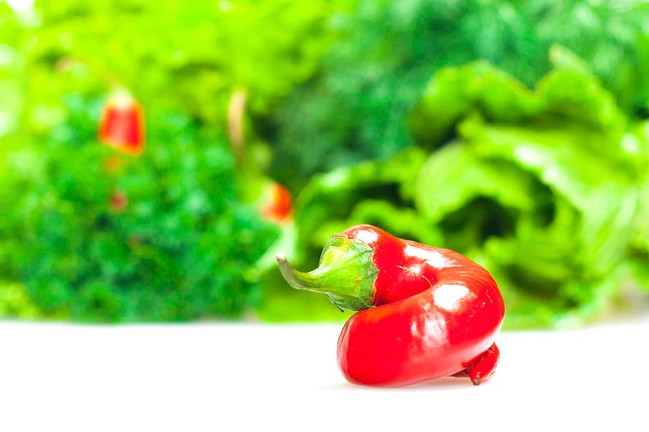 food, fresh, pepper, red, hot, greens, heap, object, kale, spinach HD wallpaper
