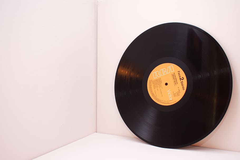 Closeup Photo of Rca Vinyl Record Disc, background, black, close-up HD wallpaper