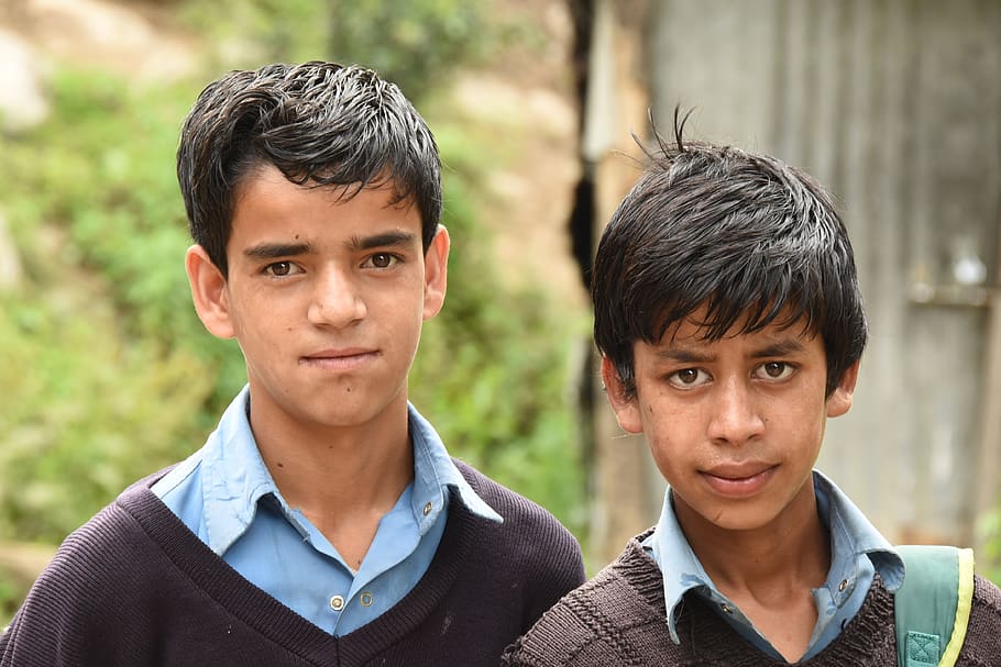 india, portrait, headshot, two people, men, boys, looking at camera HD wallpaper