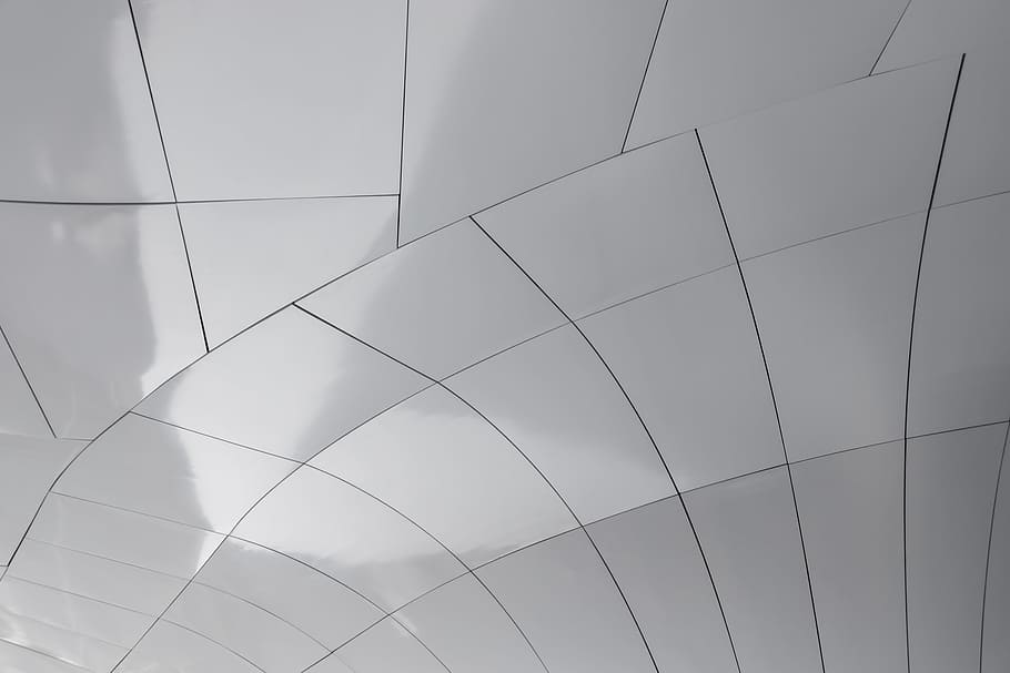 white ceiling tiles, building, architecture, curve, pattern, shadow HD wallpaper