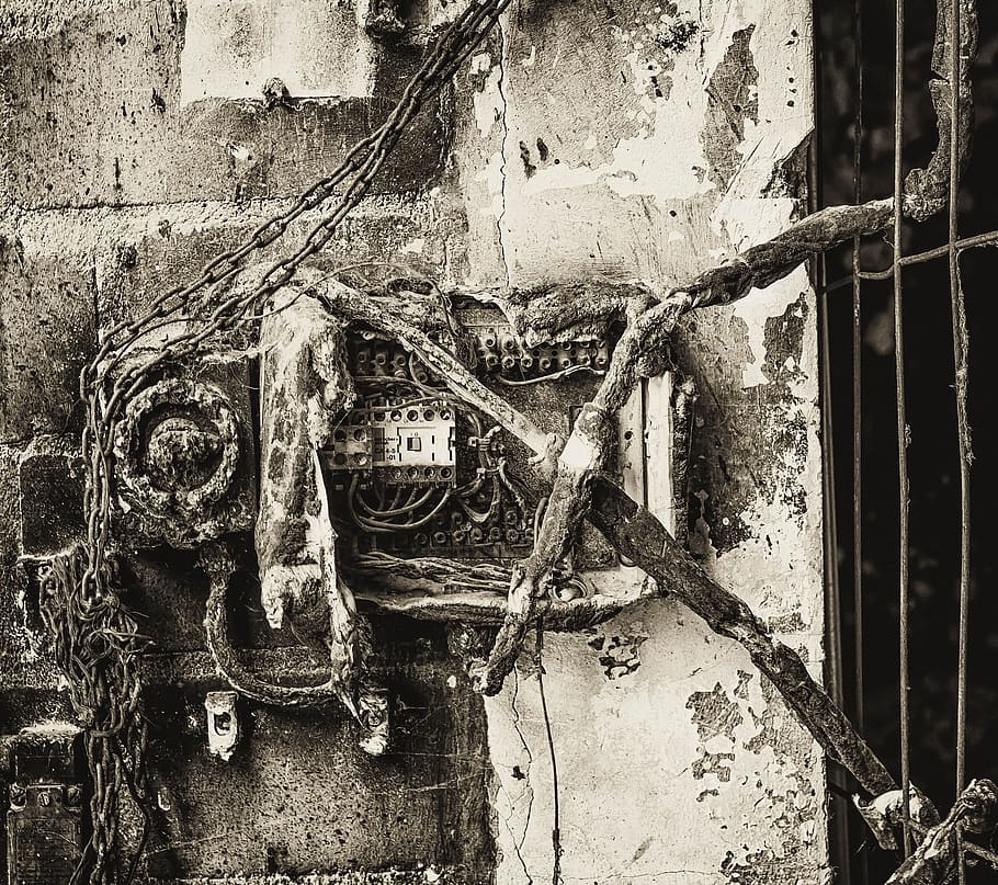 wiring, electric, object, electronic, metal, factory, old, no people HD wallpaper