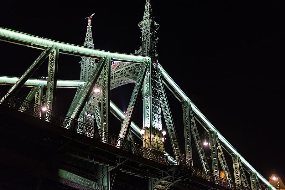 Gray Metal Bridge, architecture, attraction, city, connection HD wallpaper