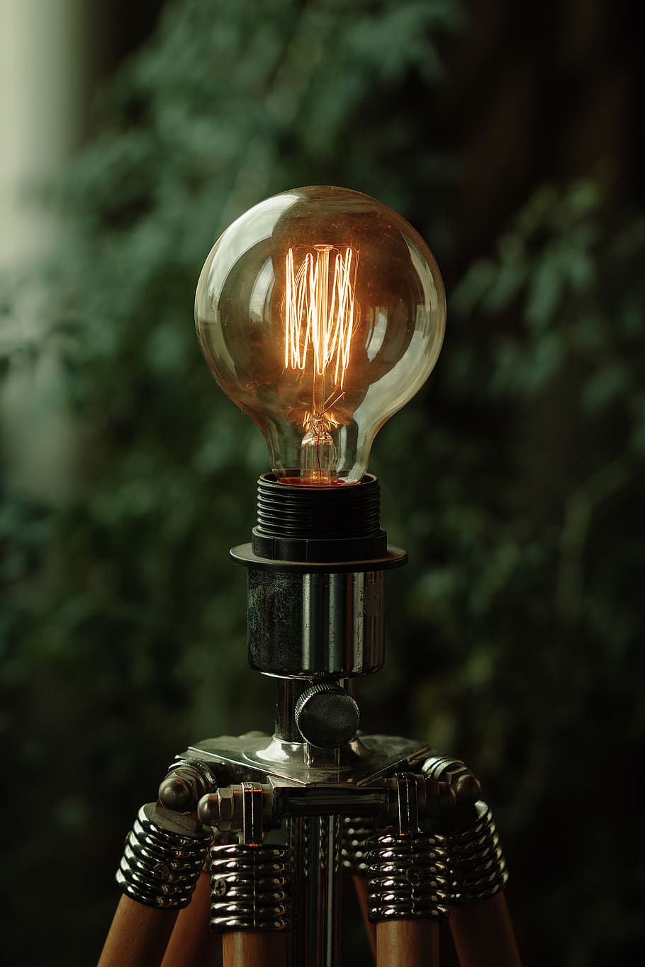 Iridescent Light Bulb Is Turned on, blur, close-up, design, electric HD wallpaper