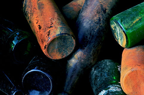 assorted bottles, rust, glass, recycle, old, recycling, fish HD wallpaper