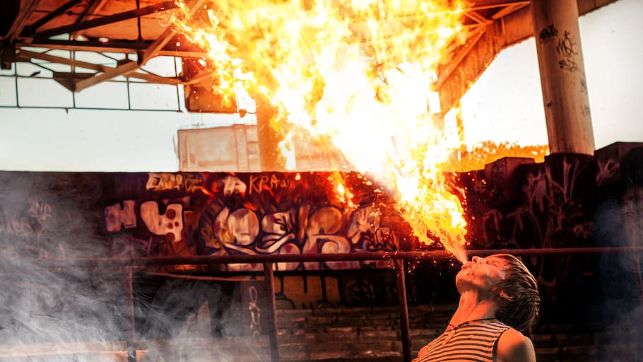 ukraine, fire, flames, fireshow, fiery breath, burning, fire - natural phenomenon HD wallpaper