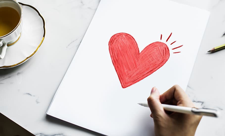 Person Holding Pen , heart, shape, heart shape, positive emotion HD wallpaper