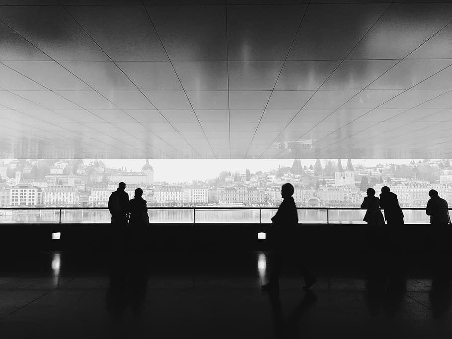 switzerland, lucerne, group of people, real people, silhouette HD wallpaper