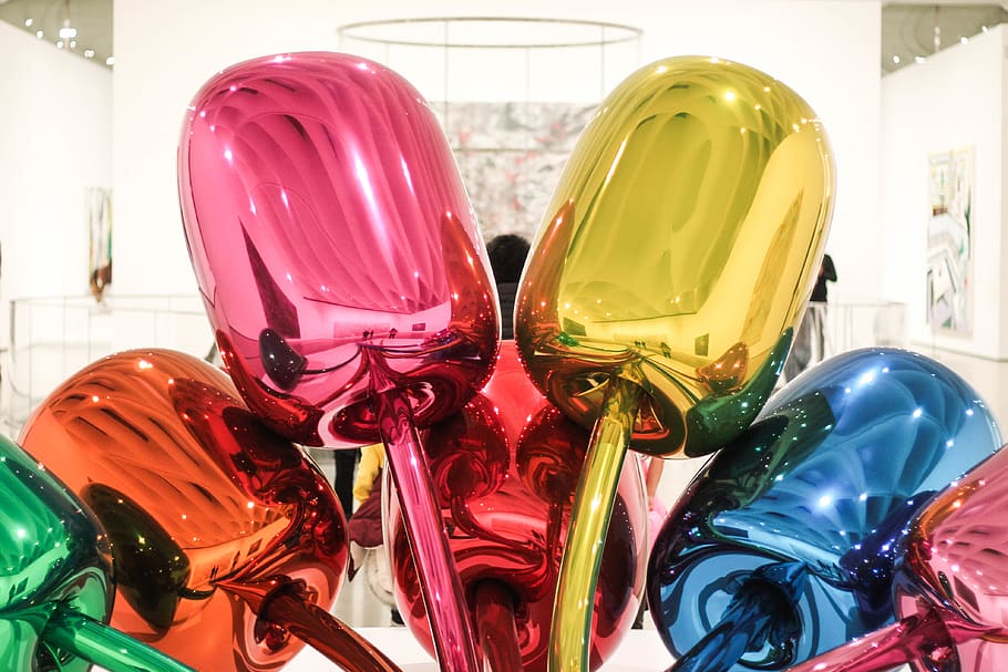 united states, los angeles, the broad museum, Ballons, Glass, HD wallpaper