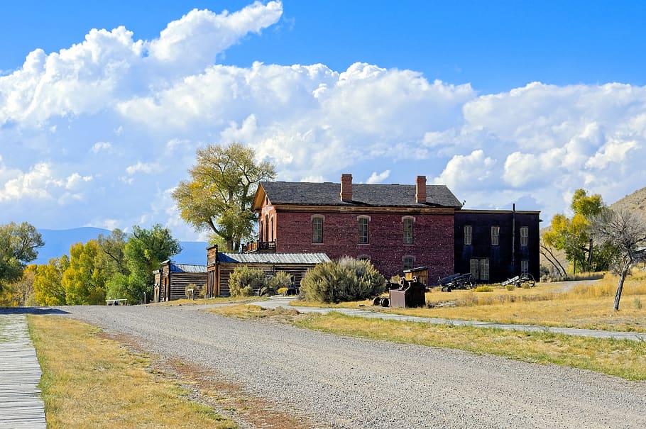 downtown bannack, hotel meade, montana, usa, ghost town, old west, HD wallpaper