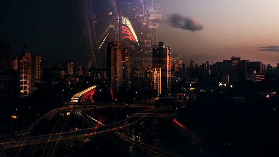 landscape photography of a city during golden hour, sky, cloud HD wallpaper