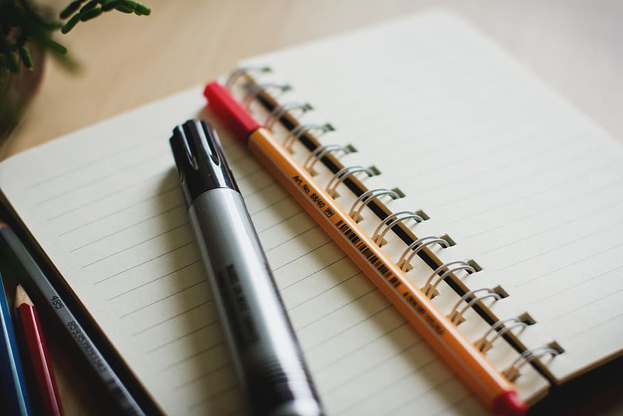 pencil, marker, notepad, notebook, writing, business, paper HD wallpaper