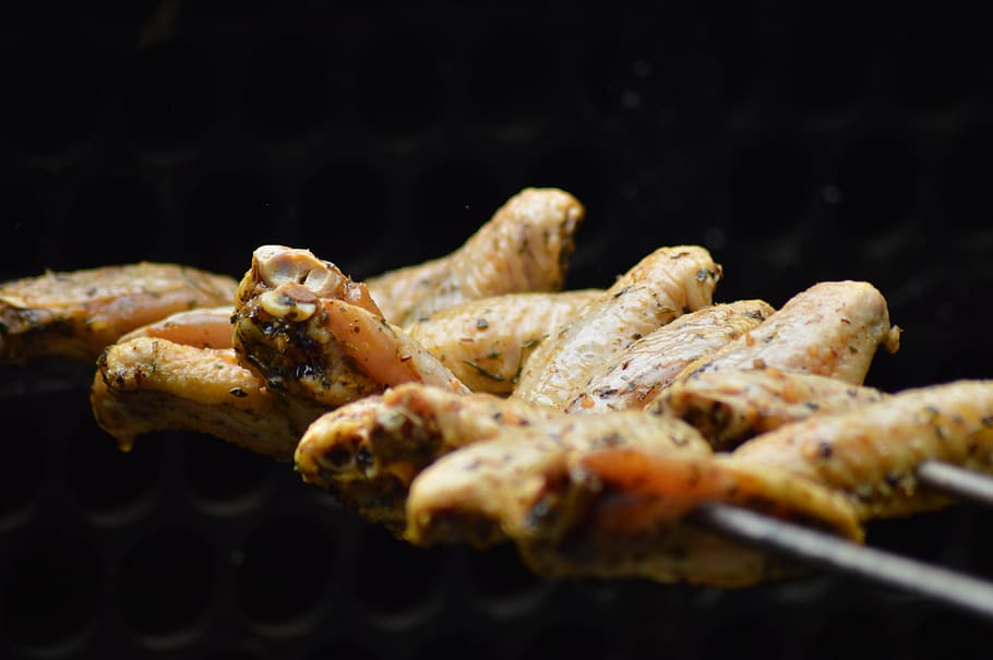 tiny wing, meat, barbecue, food, grilled, food and drink, freshness HD wallpaper