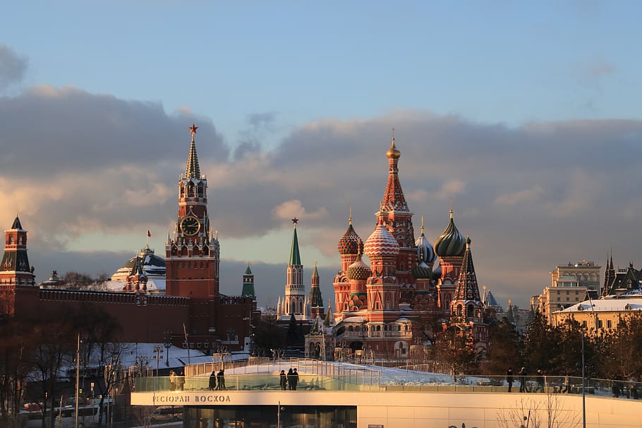moscow, sunset, river, the kremlin, charge, landscape, sky HD wallpaper