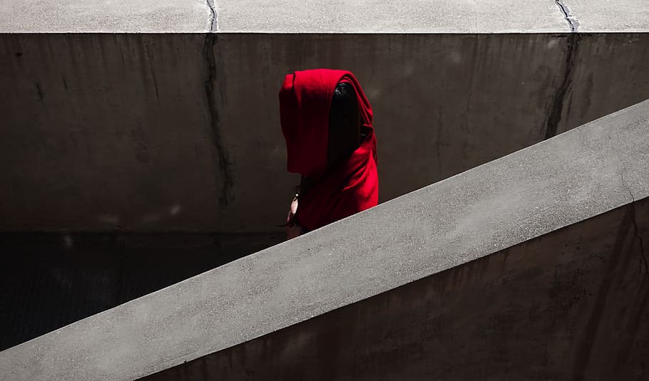 red textile, wall - building feature, day, no people, built structure HD wallpaper