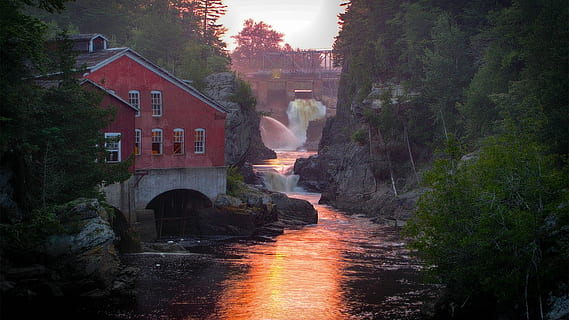 mill, st, george, nb, canada, new brunswick, ocean, sunset HD wallpaper