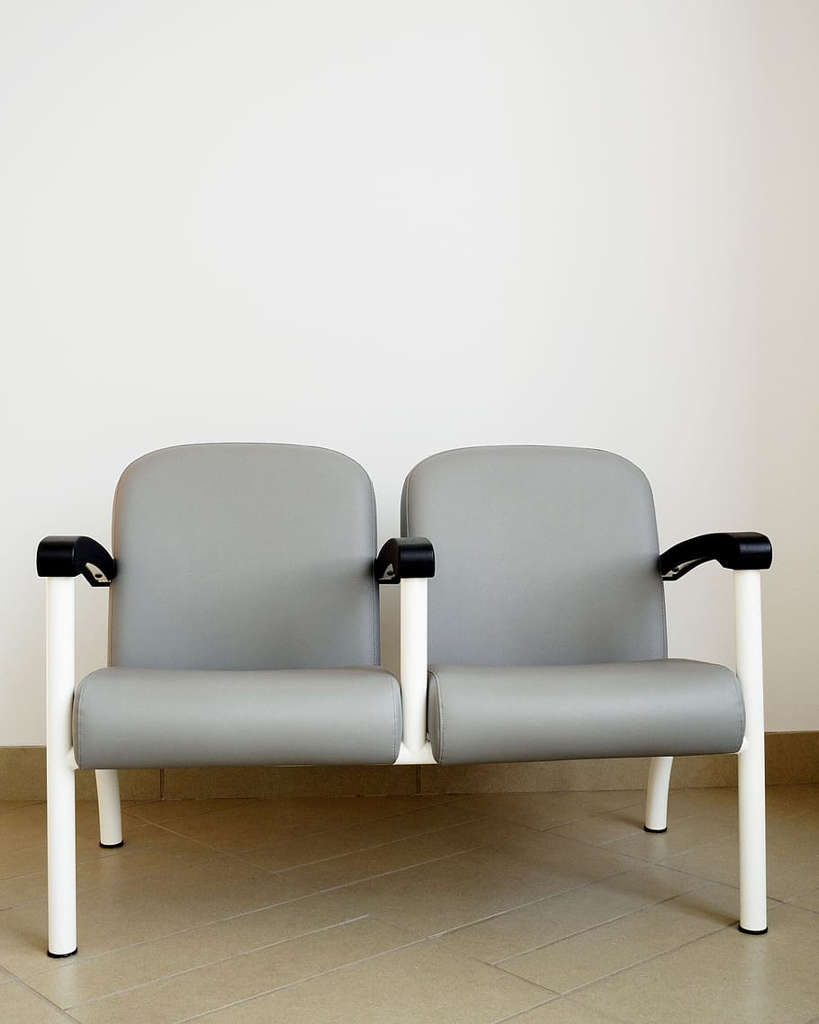 Chair in the waiting area of a modern building., armchair, background