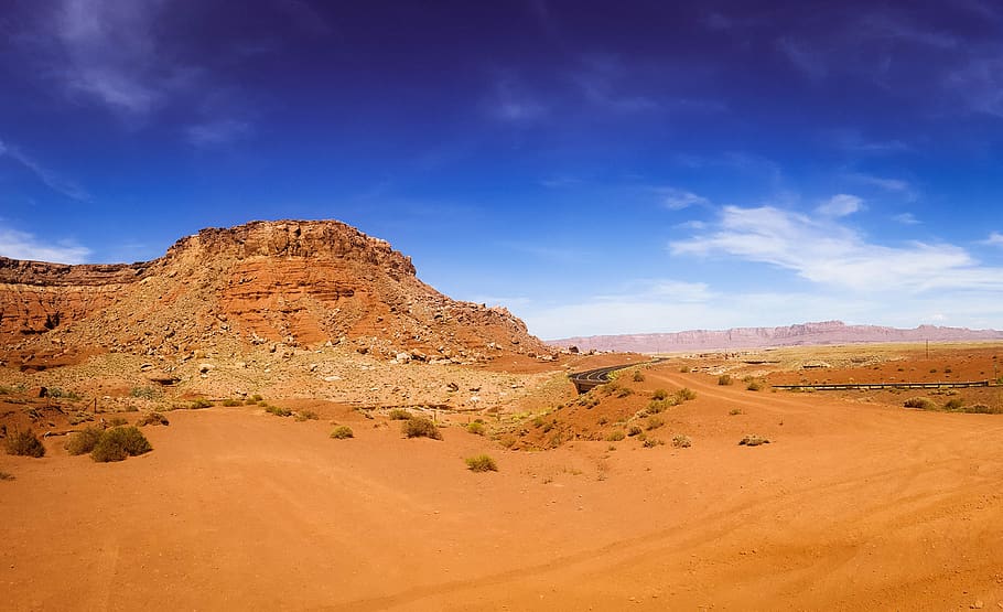 desert, dry, landscape, arid, sand, panoramic, nature, marble canyon, HD wallpaper