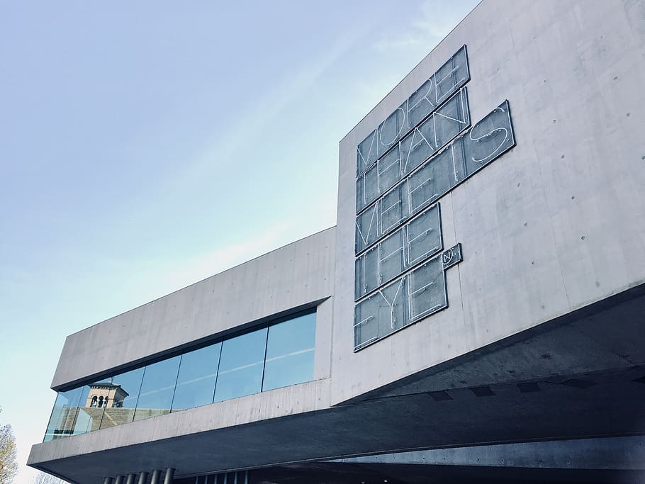 gray concrete building, office building, architecture, via guido reni, HD wallpaper