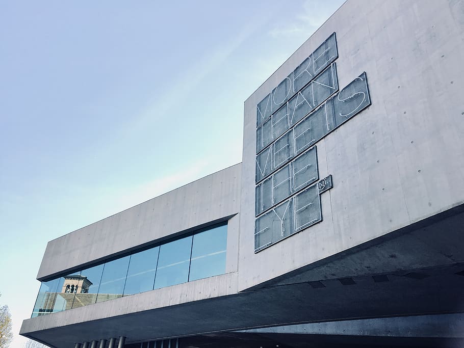 gray concrete building, office building, architecture, via guido reni HD wallpaper