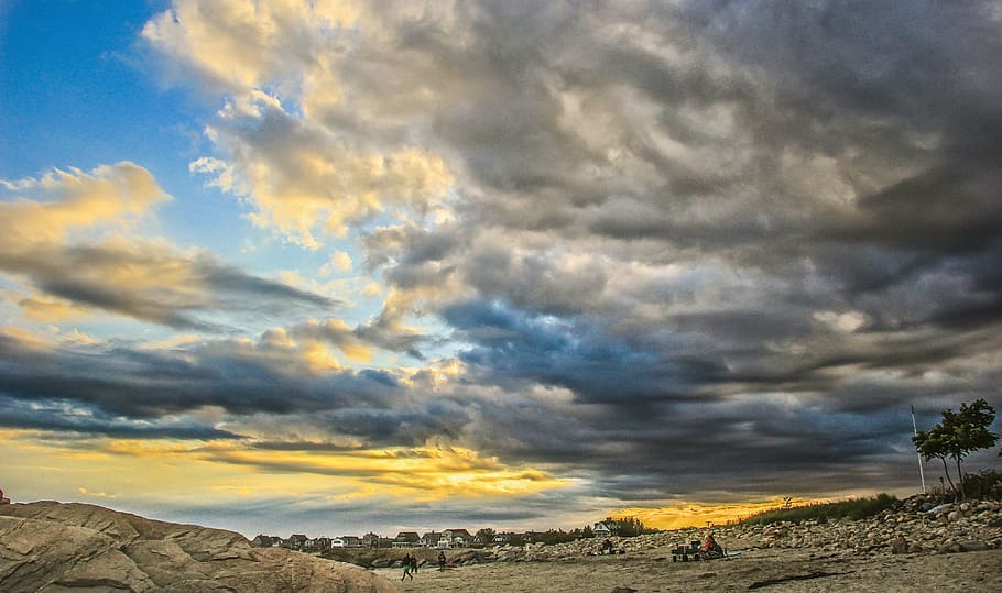 town, cloud, cloudy, rock, rocky, people, activity, play, cloud - sky HD wallpaper