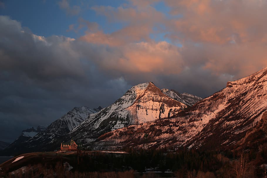mountain coated with snow, peak, mountain range, nature, landscape HD wallpaper