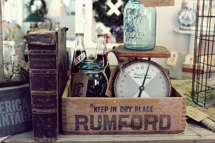 encyclopedia, old, antique, scene, shop, scale, weigh, jar HD wallpaper