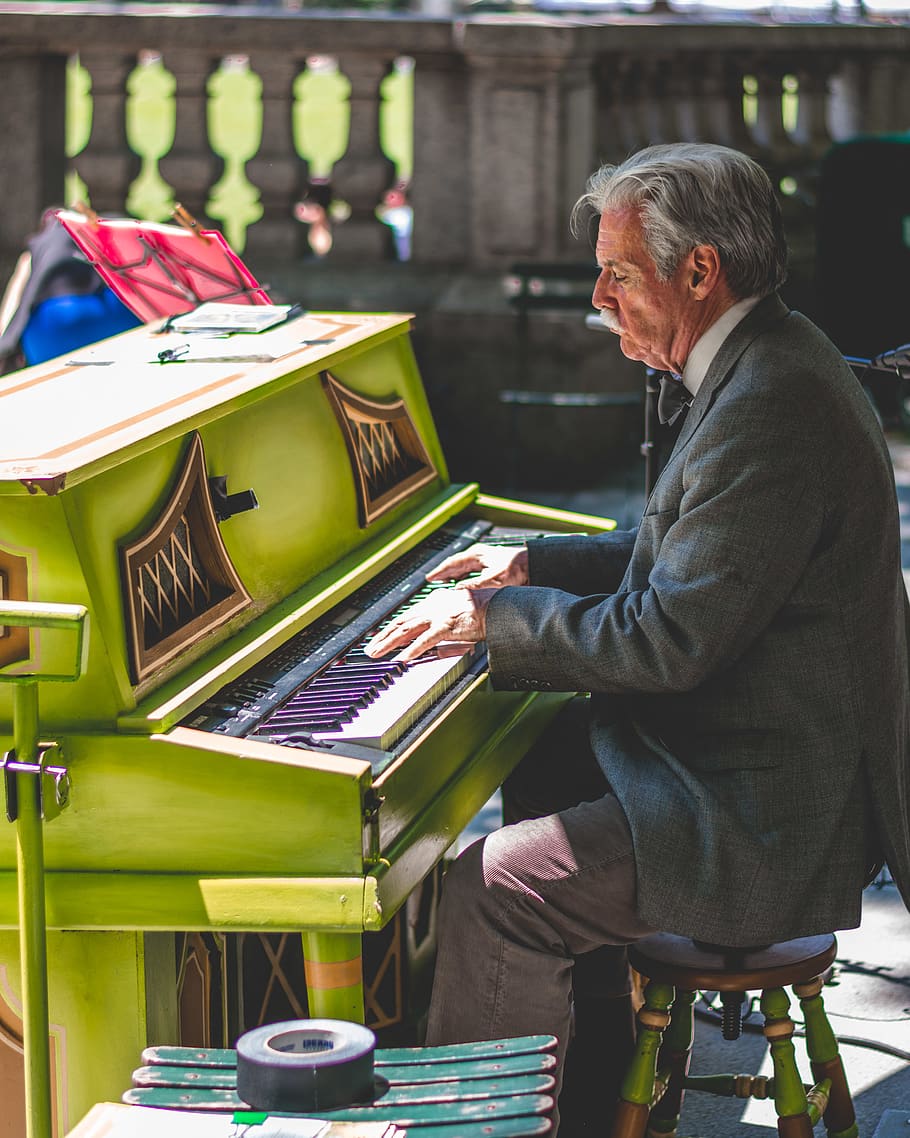 new york, united states, bryant park, street, music, art, performance, HD wallpaper