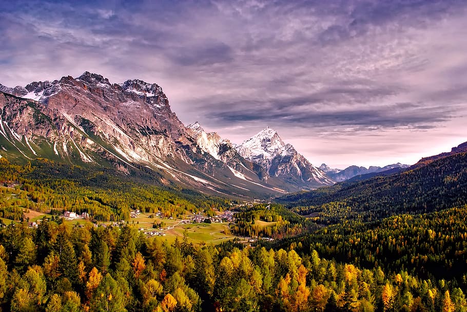Mountains and Trees Photo, mountain range, nature, scenic, environment HD wallpaper