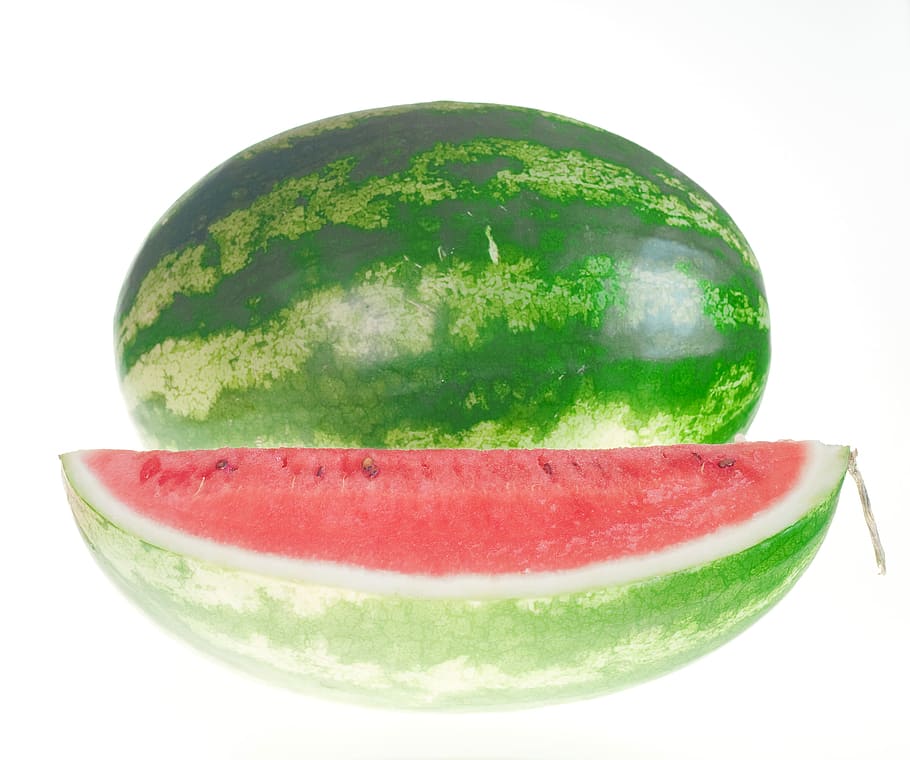 watermelon, slice, isolated, white, sweetfood, red, diet, studio HD wallpaper