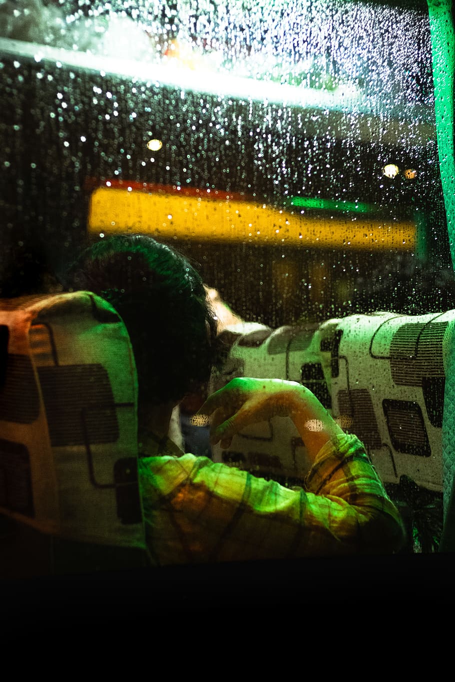 person inside bus, window, one person, glass - material, mode of transportation HD wallpaper