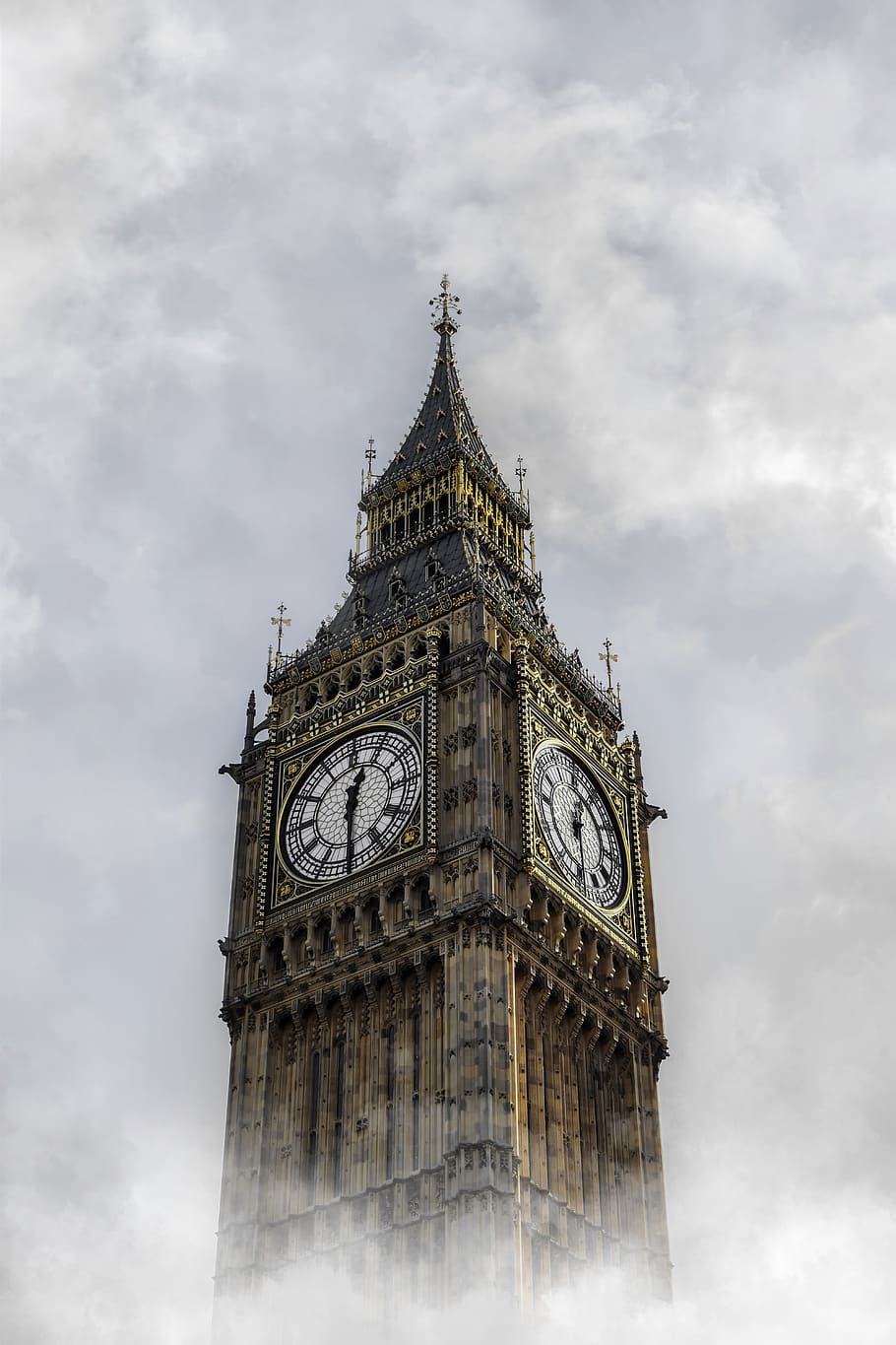 Big Ben clock, cloud - sky, built structure, building exterior HD wallpaper