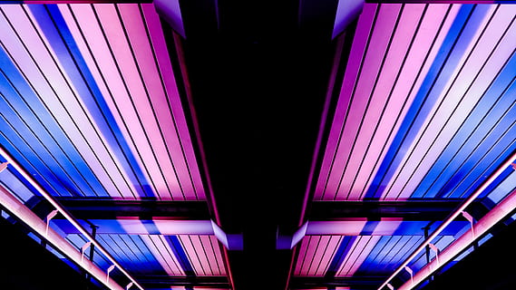 purple and blue striped lights, architecture, line, pink, black HD wallpaper