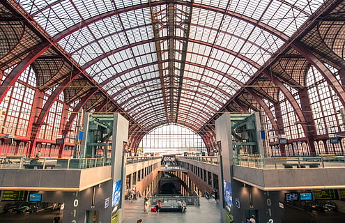 Photo of the Central Station in Belgium, antwerp, architecture HD wallpaper