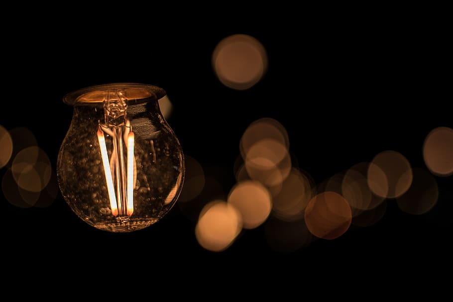 bulb, night, evening, darkness, energy, illuminated, lighting equipment HD wallpaper