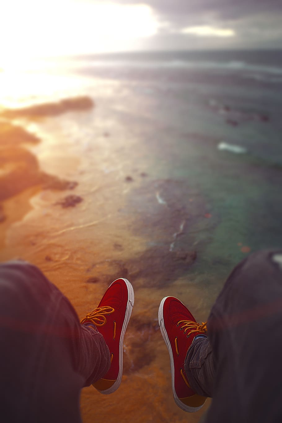 blue, red, yellow, maroc, man, boy, sea, natural, foot, light, HD wallpaper