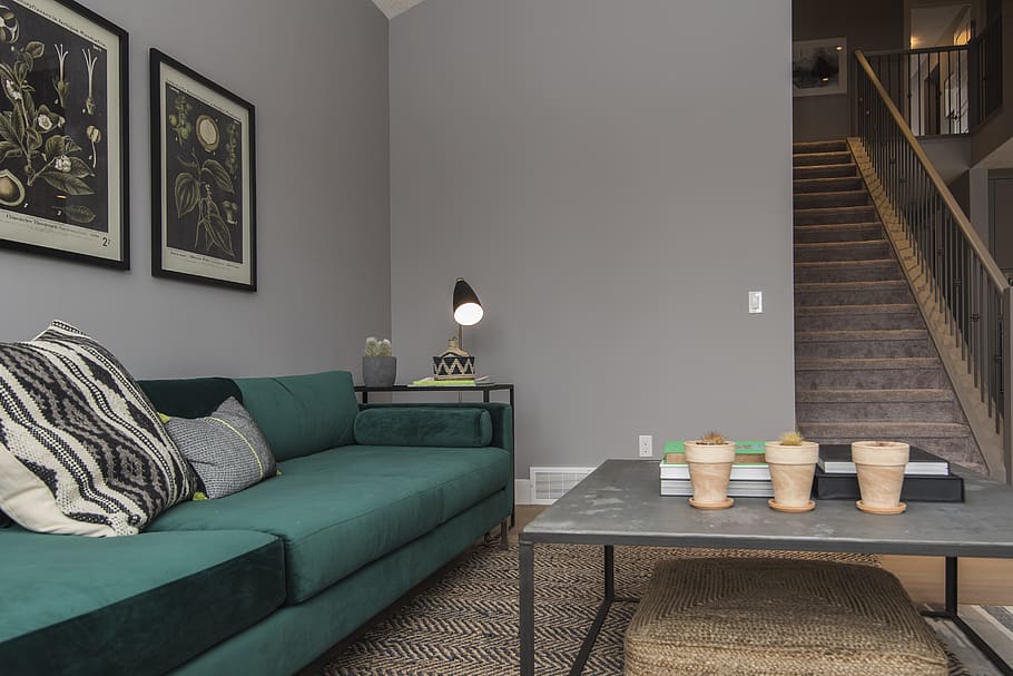 turned-on floor lamp inside room, furniture, indoors, home interior HD wallpaper