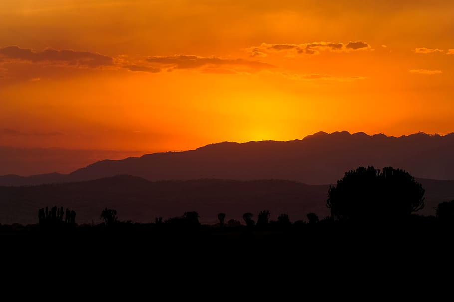 uganda, rubirizi, queen elizabeth national park, sunset, safari, HD wallpaper