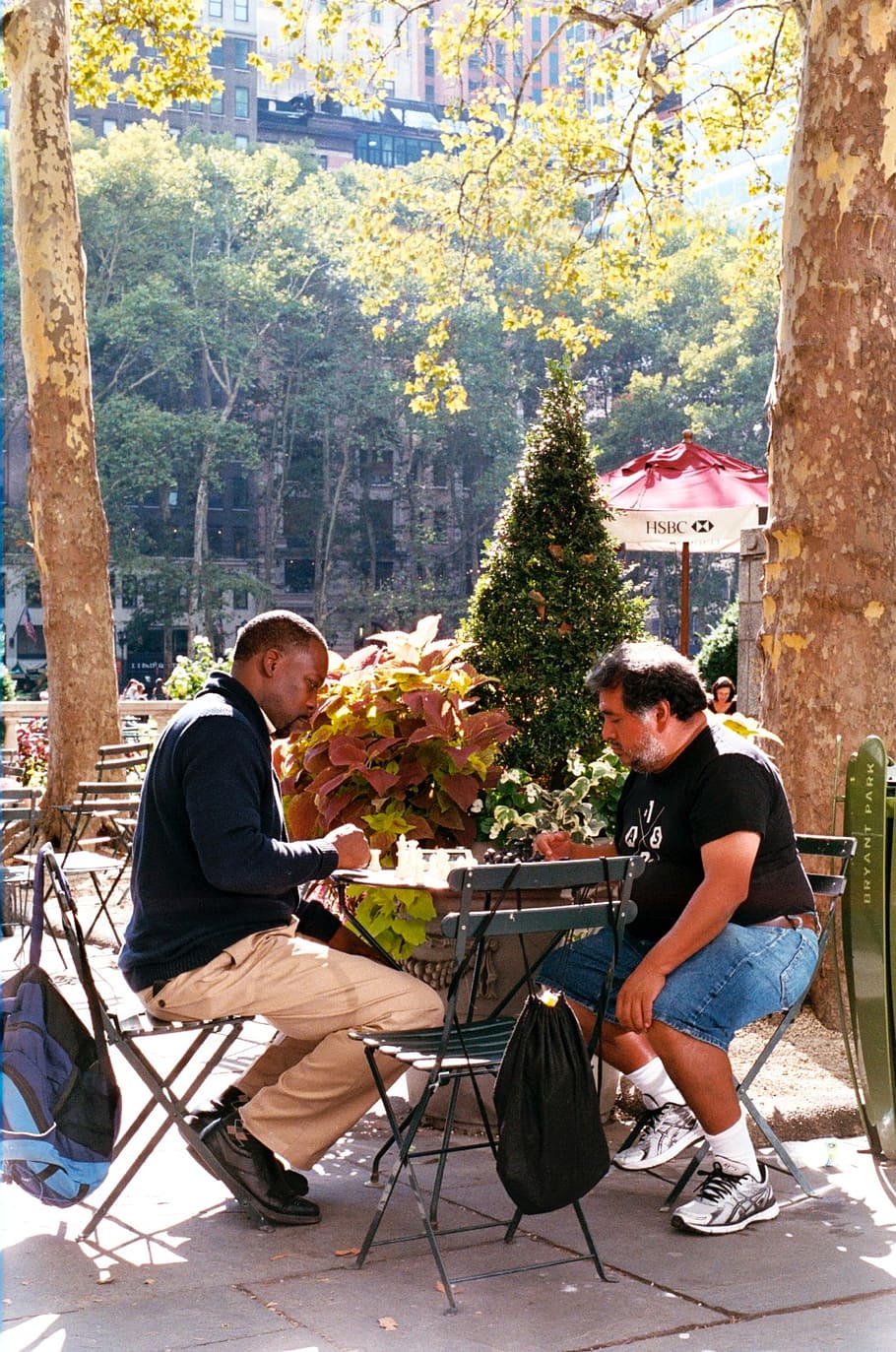 united states, new york, bryant park, city, chess, game, community