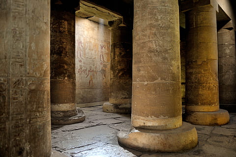 Pillars, Abydos, ancient, architecture, building, columns, egypt HD wallpaper