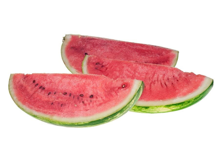 watermelon, slice, isolated, white, sweetfood, red, diet, studio HD wallpaper