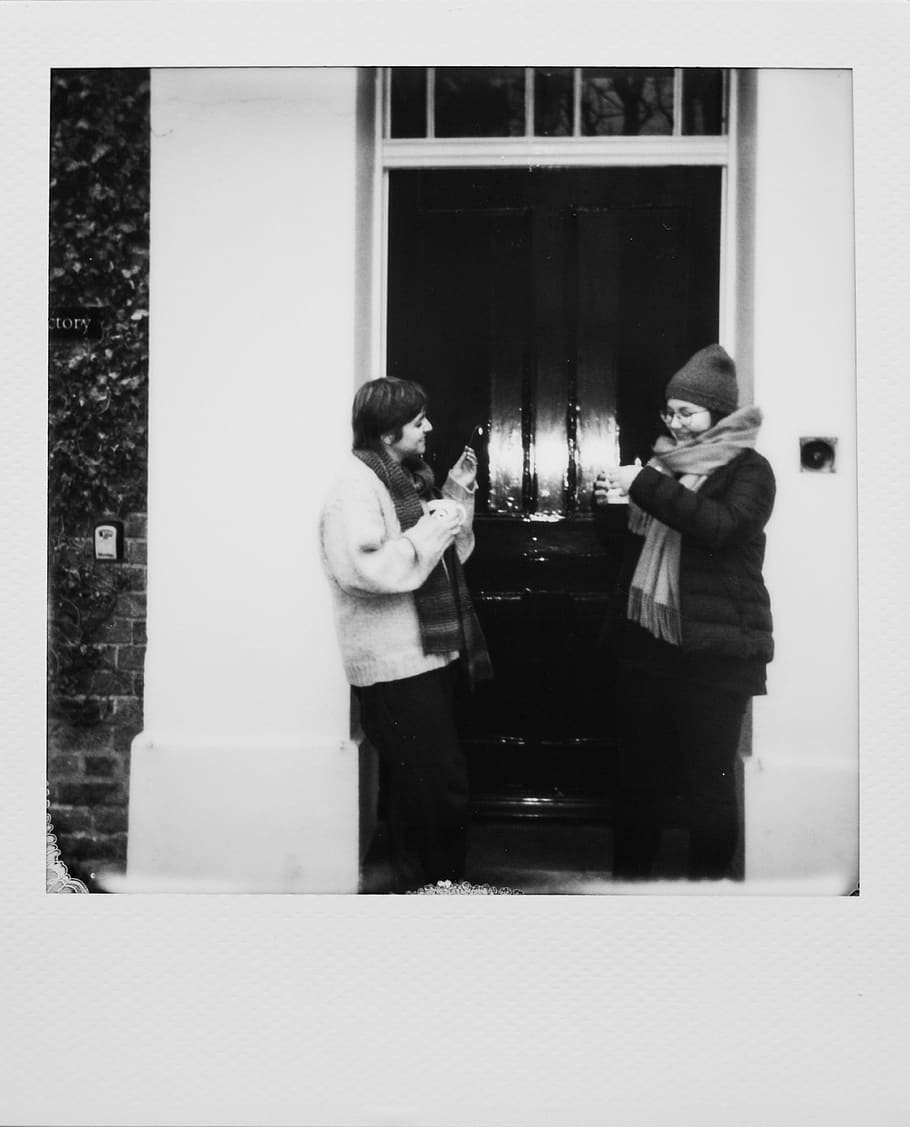 polaroid, human, person, apparel, clothing, door, face, guitar HD wallpaper