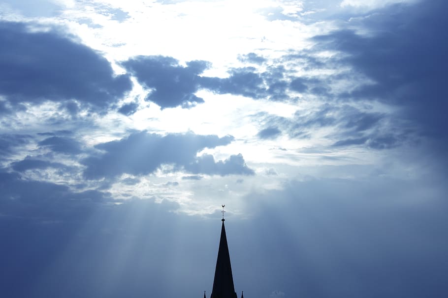 sky, light, blue, cloud - sky, architecture, built structure HD wallpaper